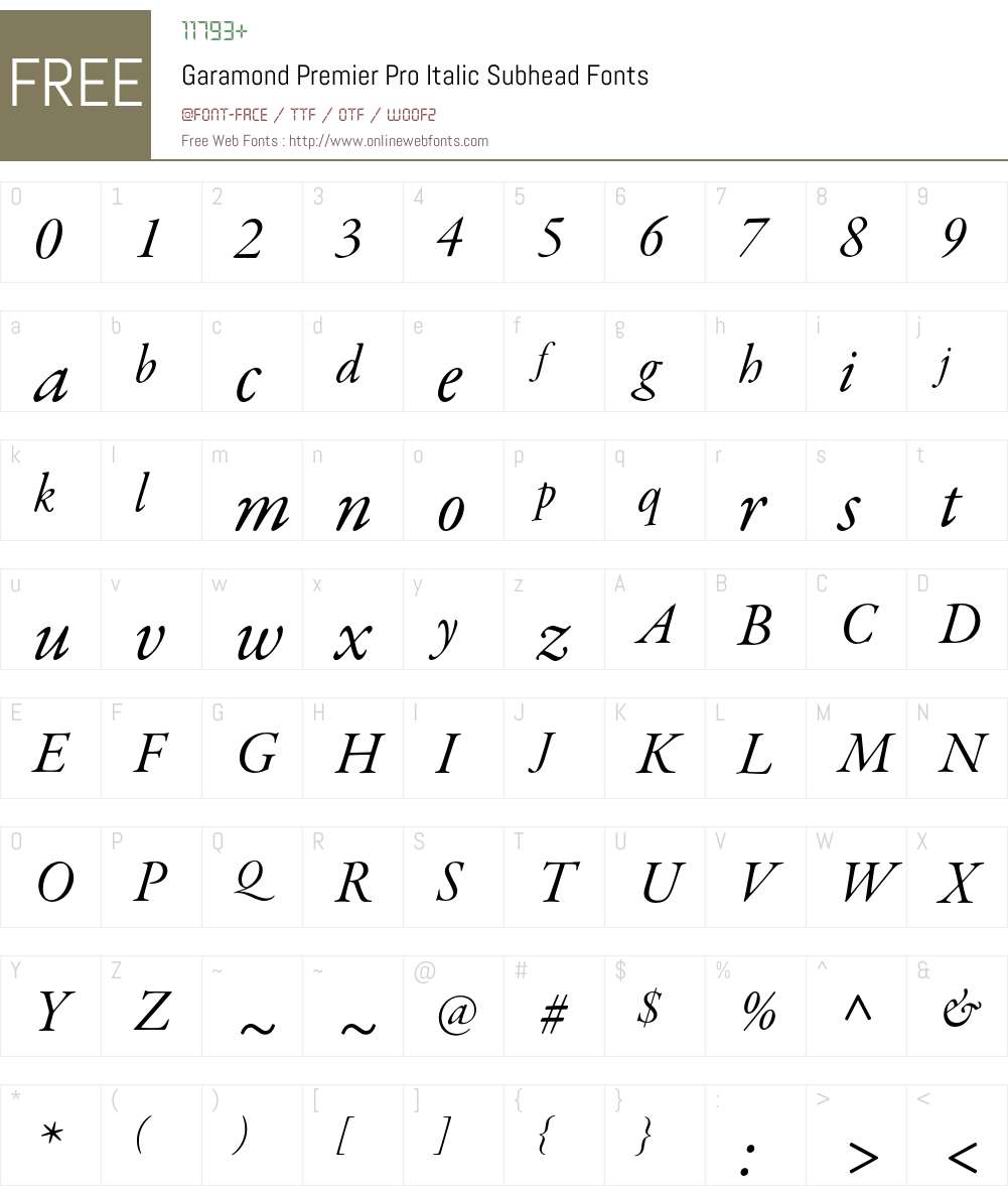 Garamond Premier Pro Font Screenshots