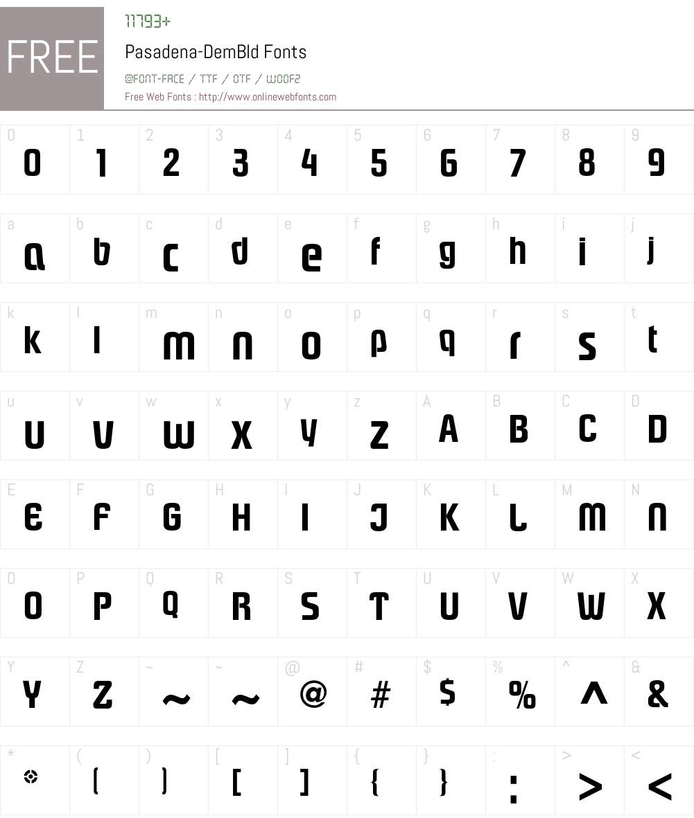 Pasadena Font Screenshots