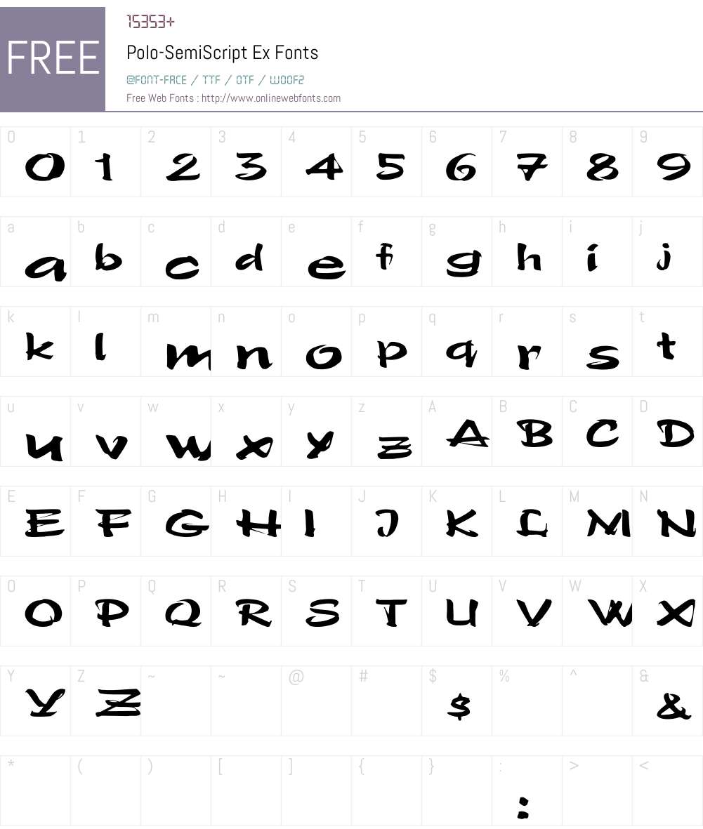 Polo-SemiScript Ex Font Screenshots