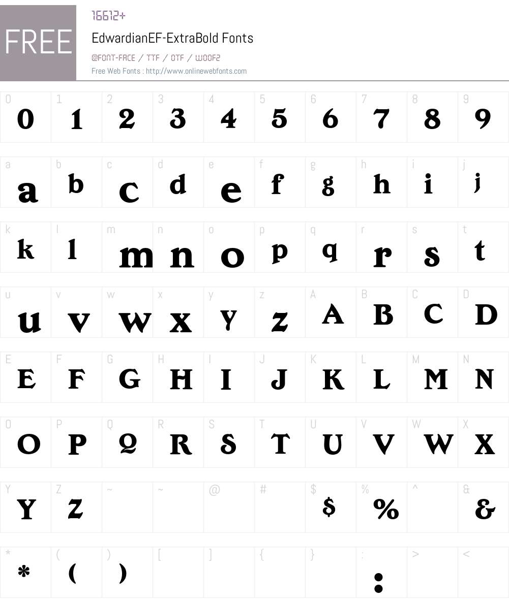 EdwardianEF Font Screenshots