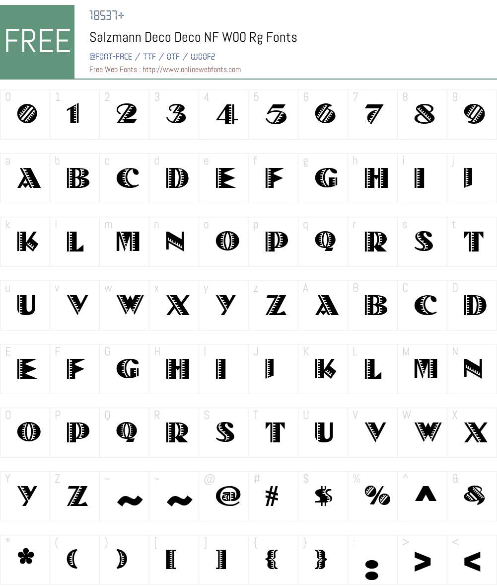 SalzmannDecoDecoNFW00-Rg Font Screenshots