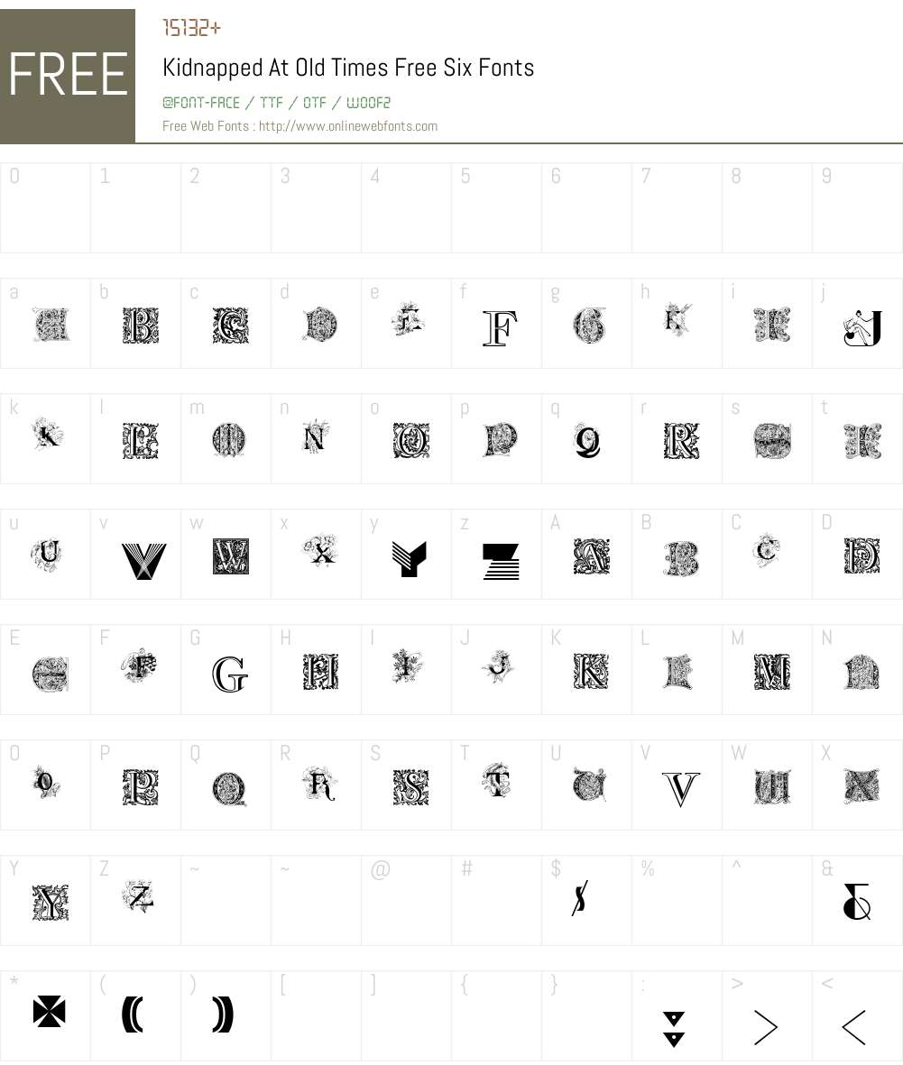 Kidnapped At Old Times Free Six Font Screenshots