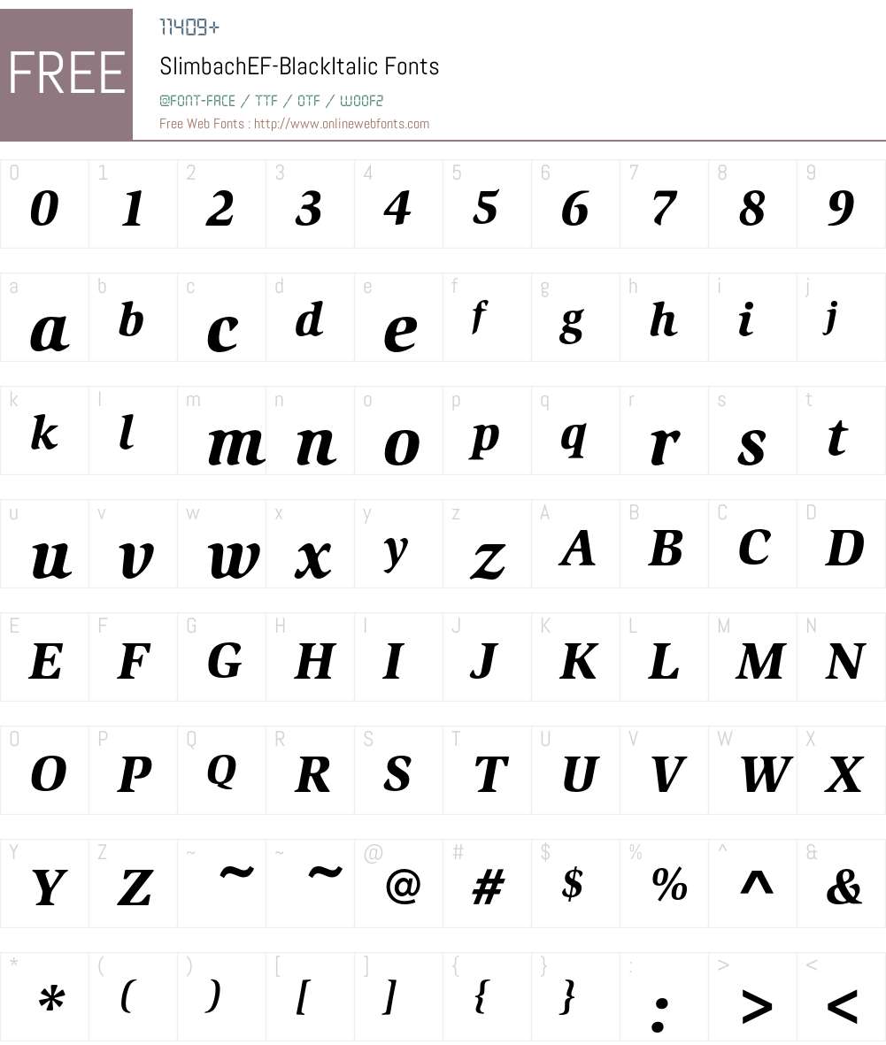 SlimbachEF Font Screenshots