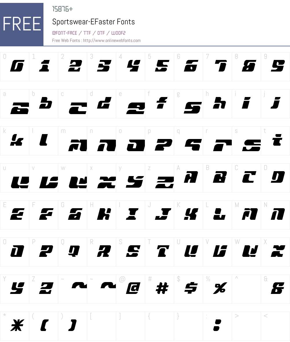 Sportswear Font Screenshots