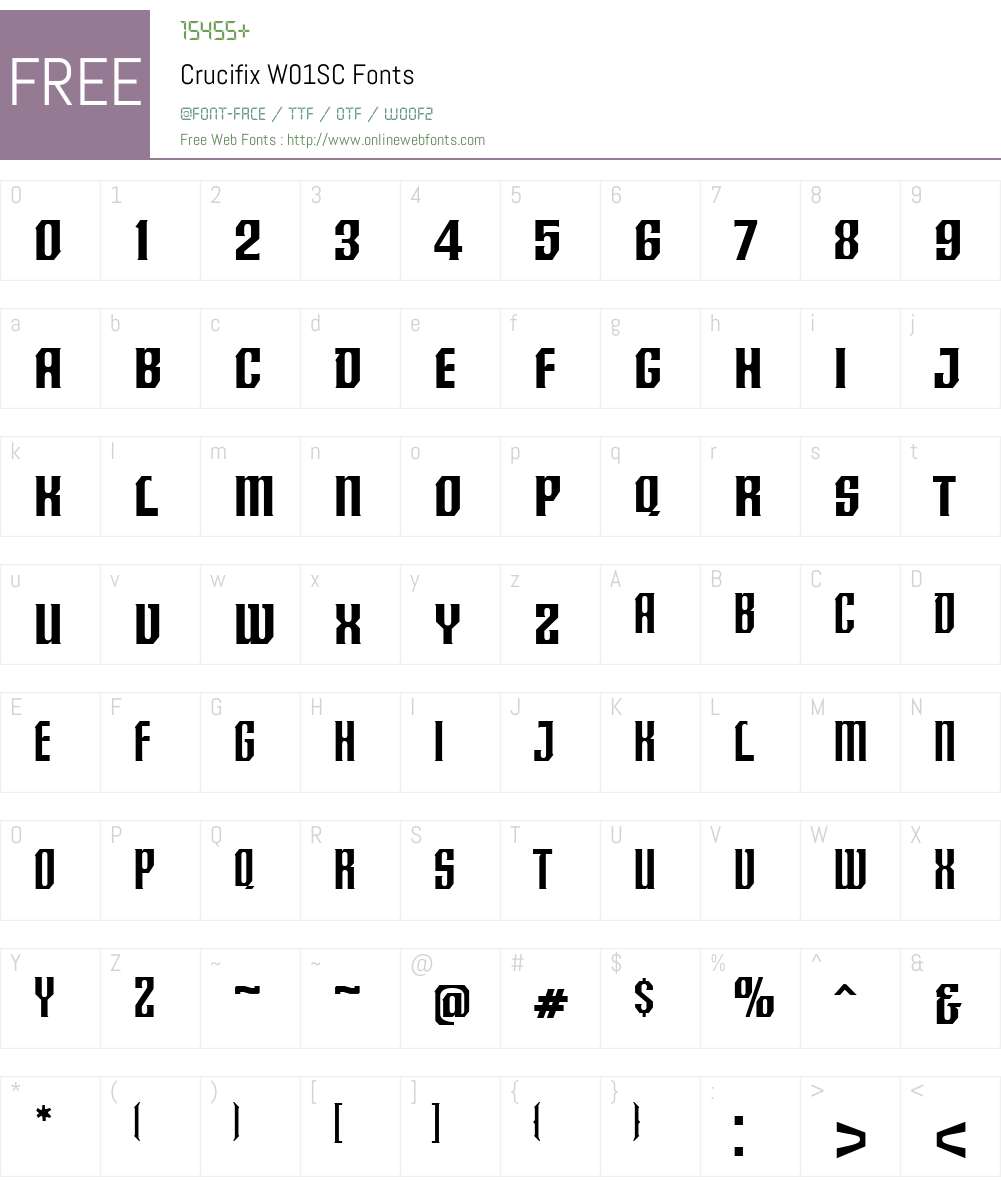 CrucifixW01SC Font Screenshots