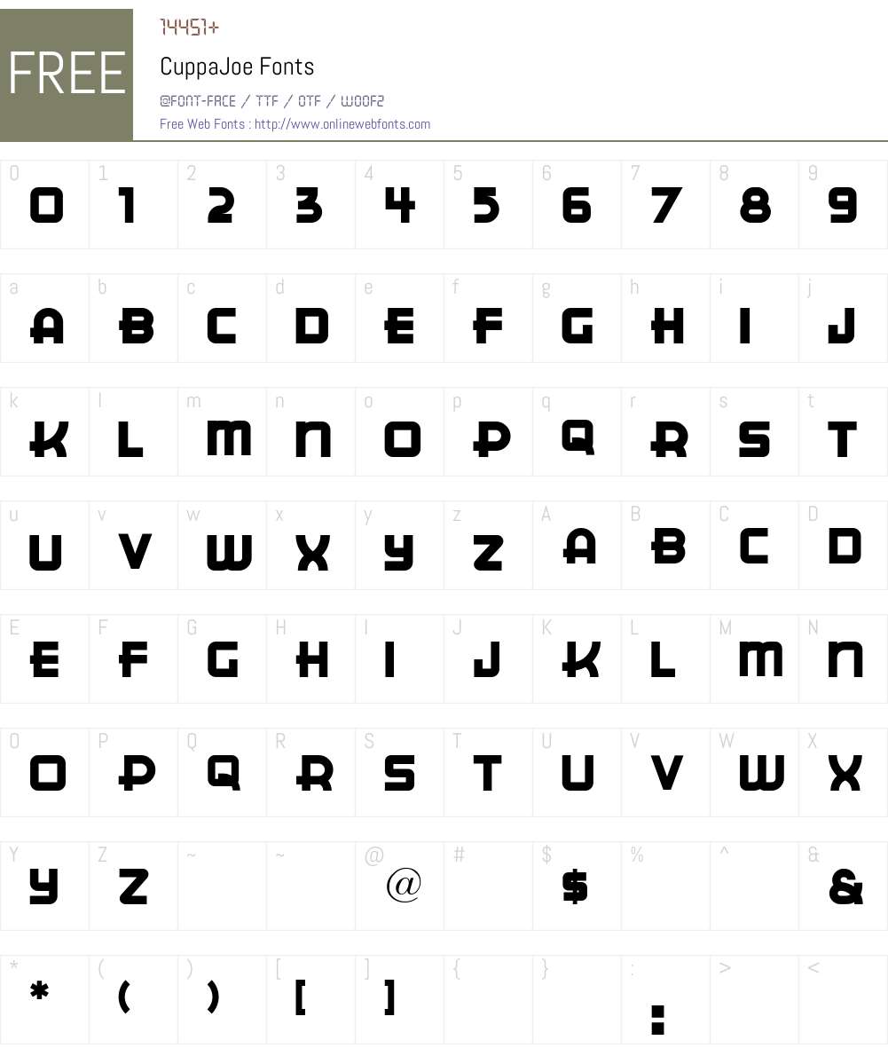 CuppaJoe Font Screenshots
