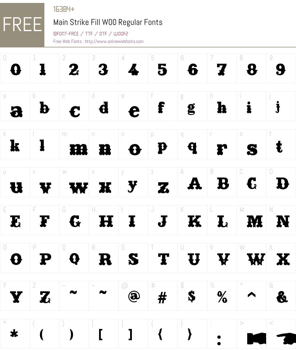 MainStrikeFillW00-Regular Font Screenshots