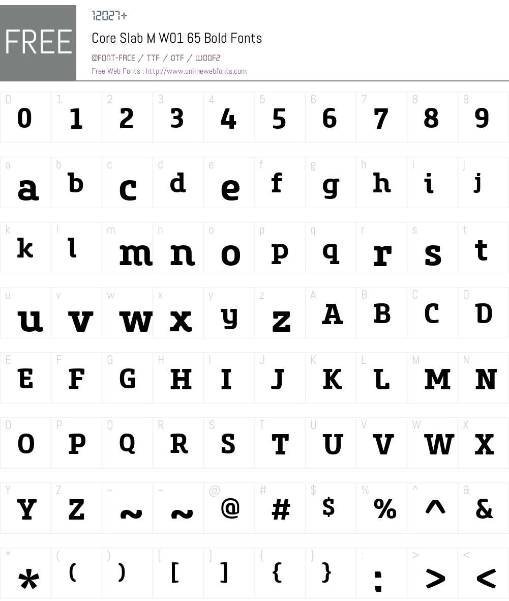 CoreSlabMW01-65Bold Font Screenshots