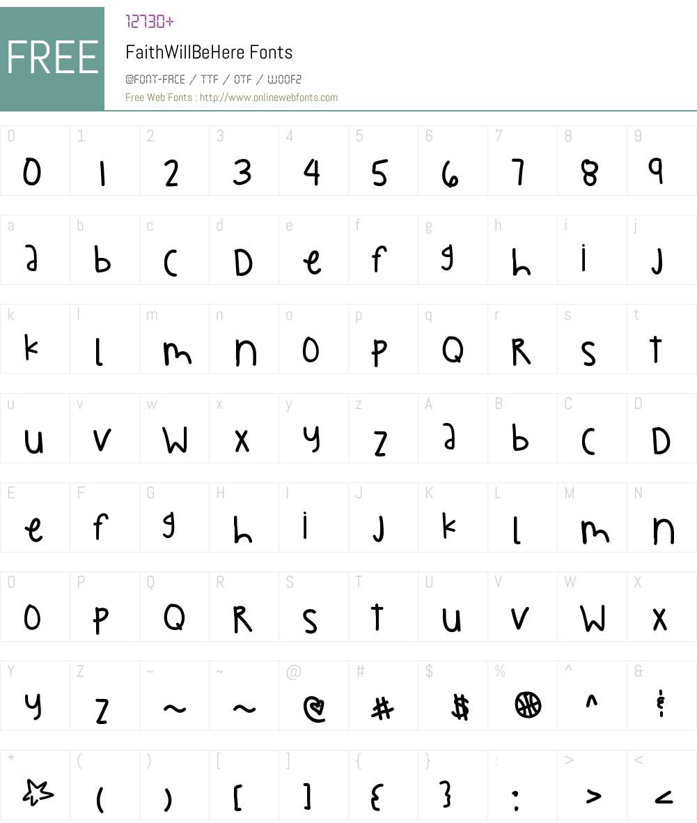 FaithWillBeHere Font Screenshots