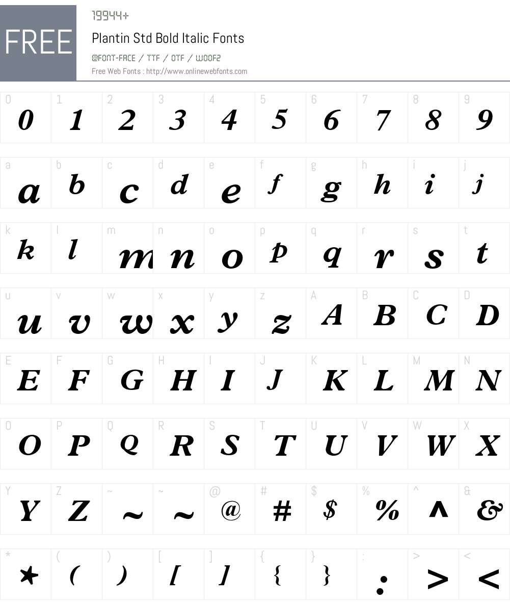 Plantin Std Font Screenshots