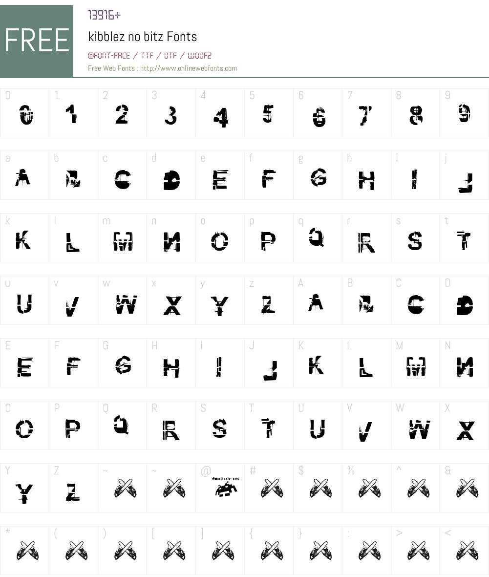 kibblez no bitz Font Screenshots