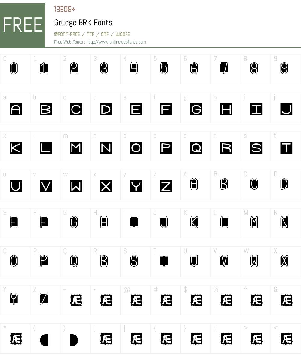 Grudge BRK Font Screenshots
