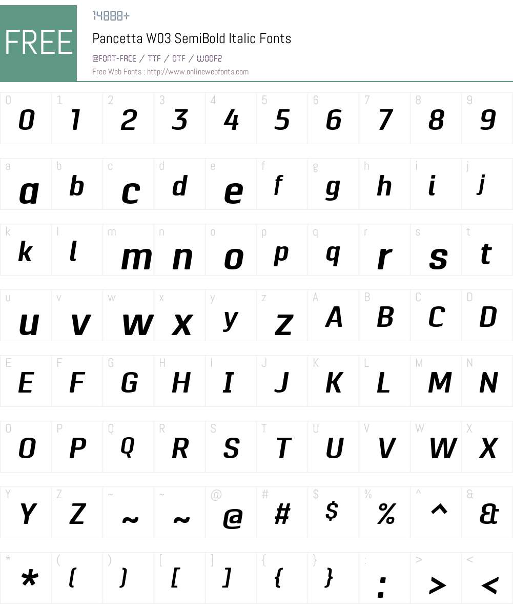 Pancetta Font Screenshots