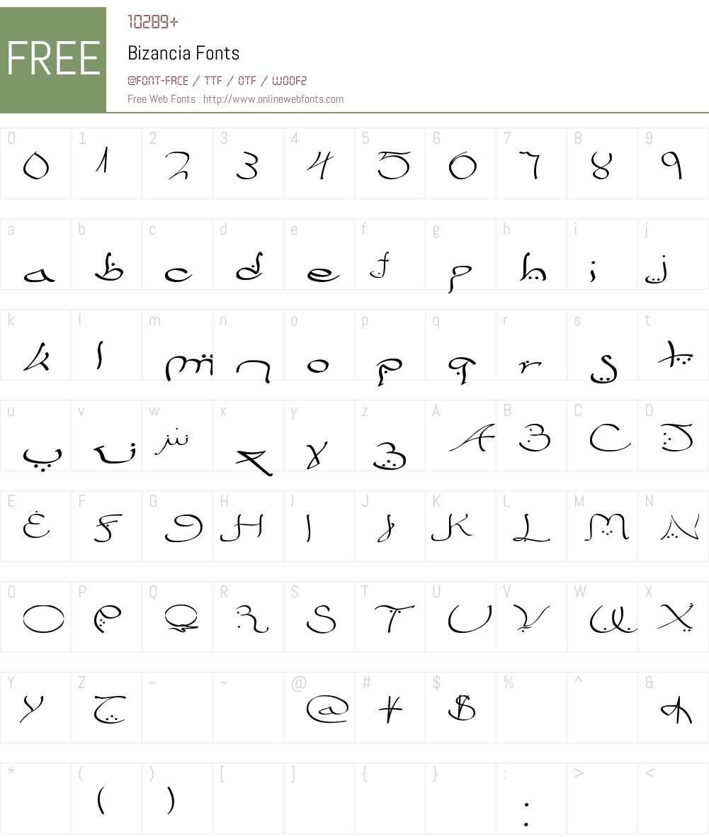 Bizancia Font Screenshots