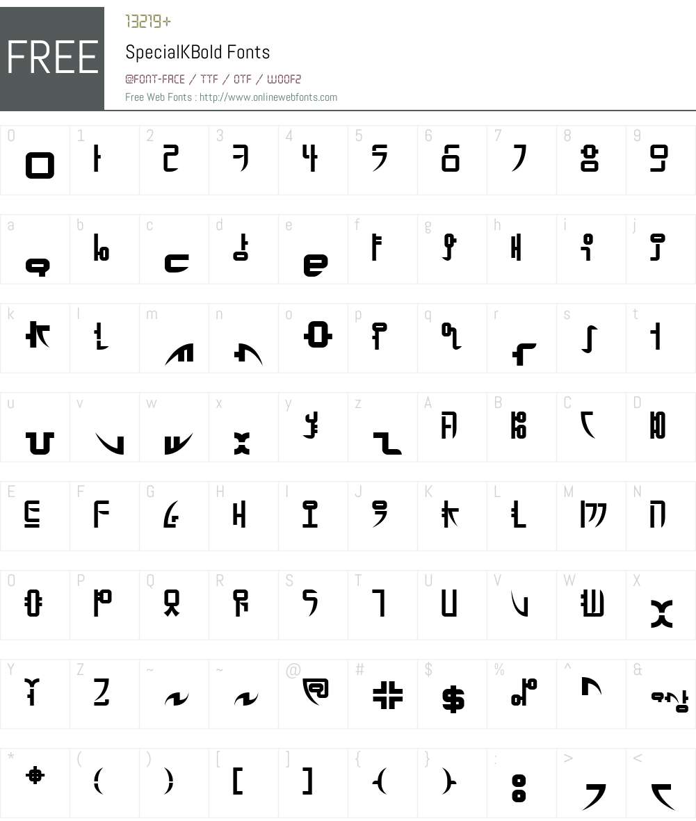 SpecialKW00-BdSpecial Font Screenshots