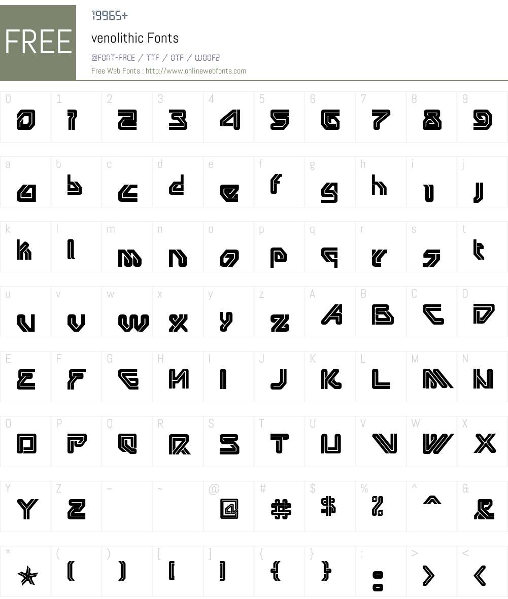 venolithic Font Screenshots