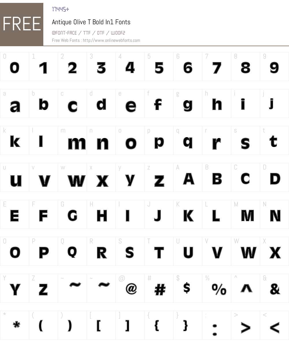 Antique Olive T In1 Font Screenshots