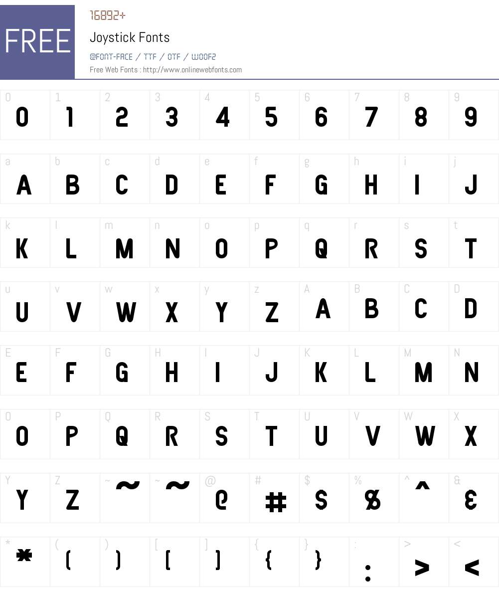 Joystick Font Screenshots