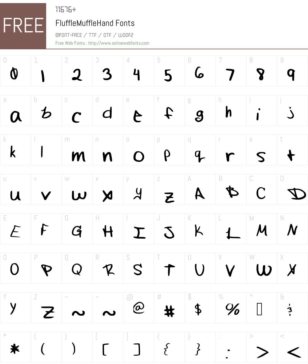 FluffleMuffleHand Font Screenshots