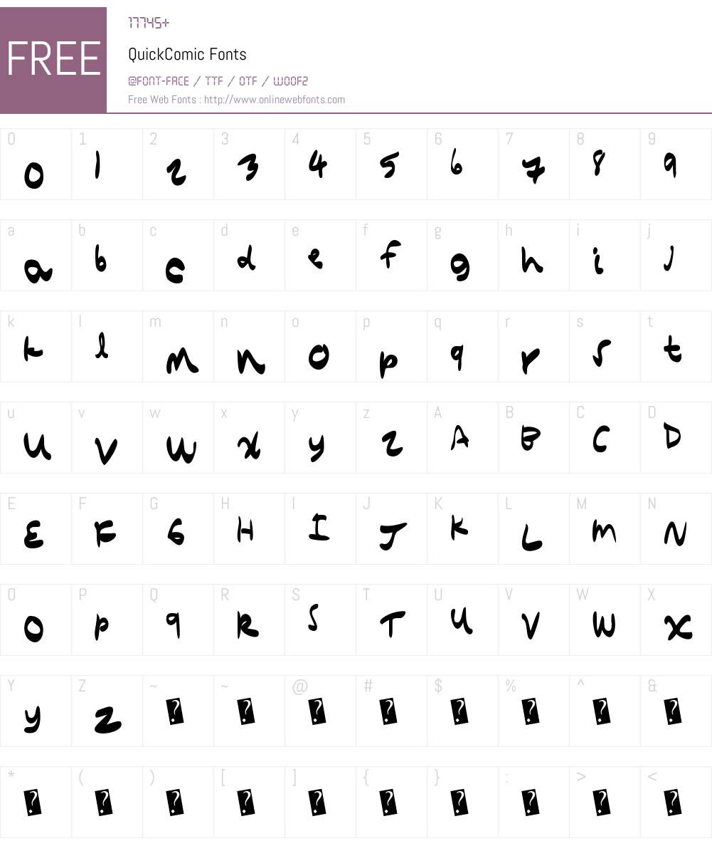 QuickComic Font Screenshots