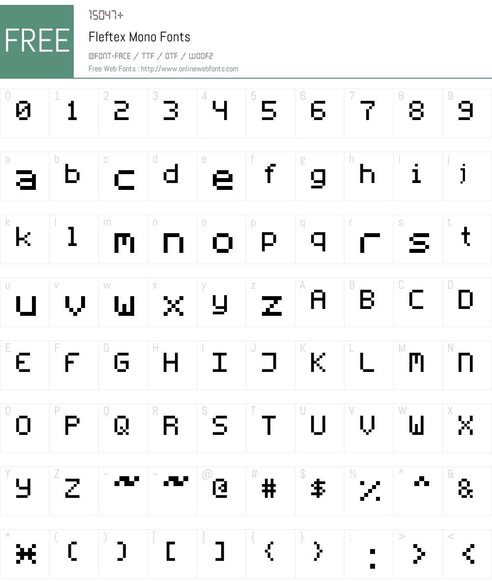 Fleftex Font Screenshots