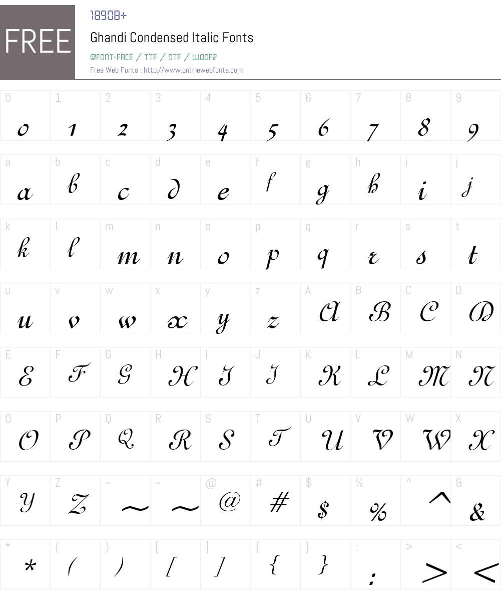 Ghandi Condensed Font Screenshots
