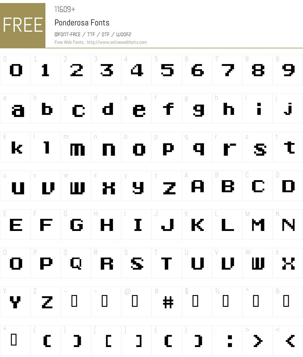 Ponderosa Font Screenshots