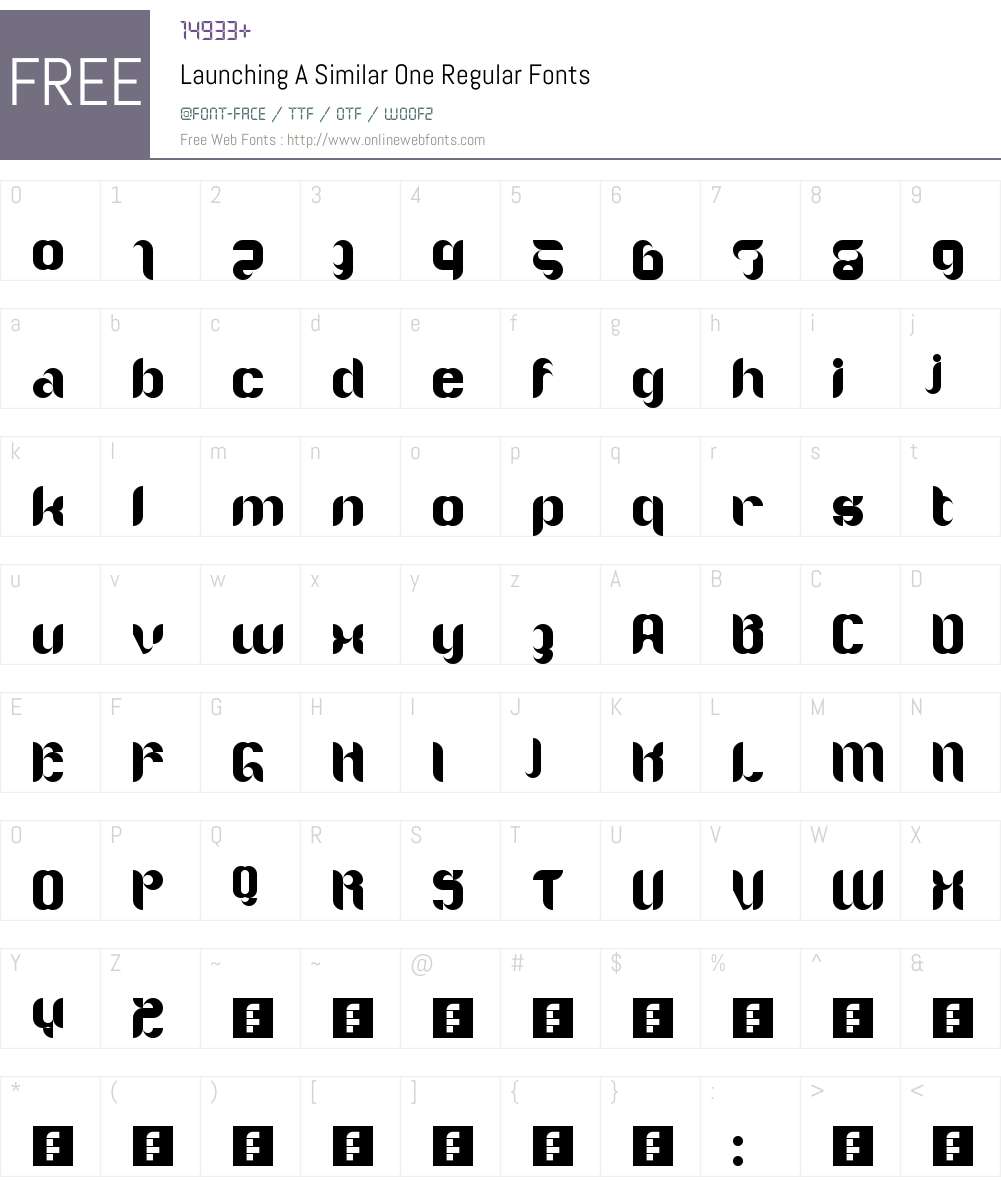 Launching A Similar One Font Screenshots