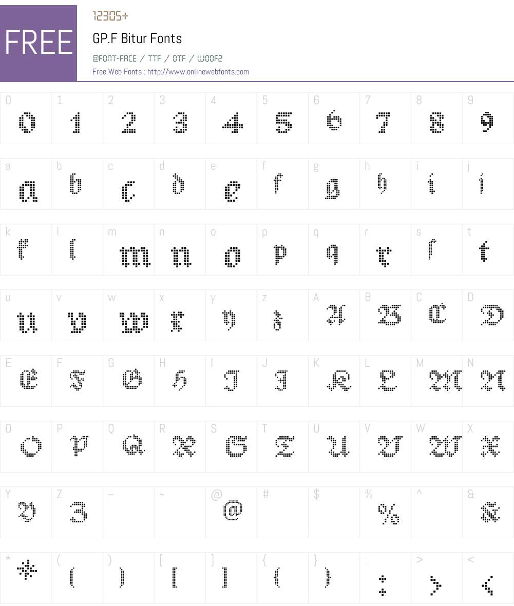GP.F Bitur Font Screenshots