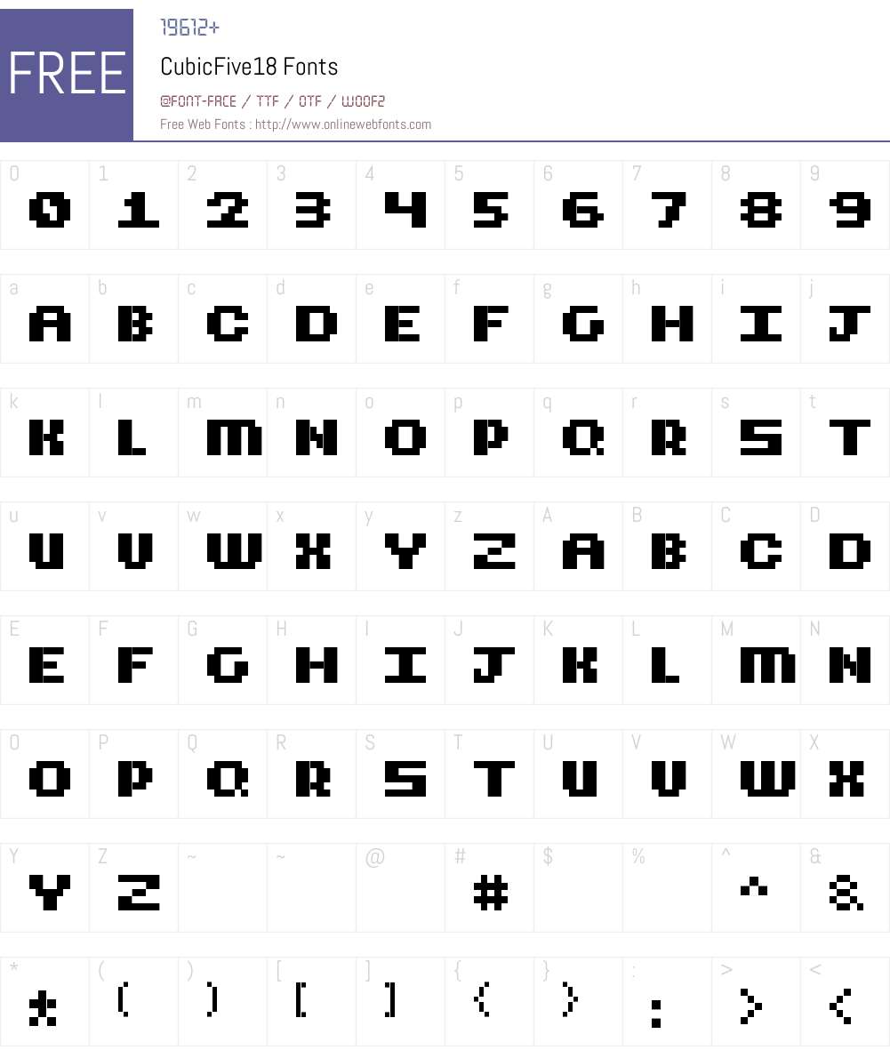 CubicFive18 Font Screenshots