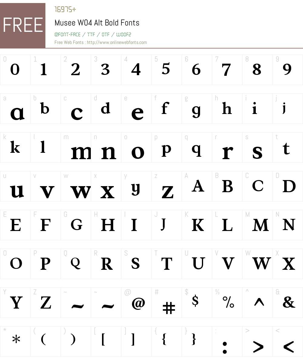 Musee Font Screenshots