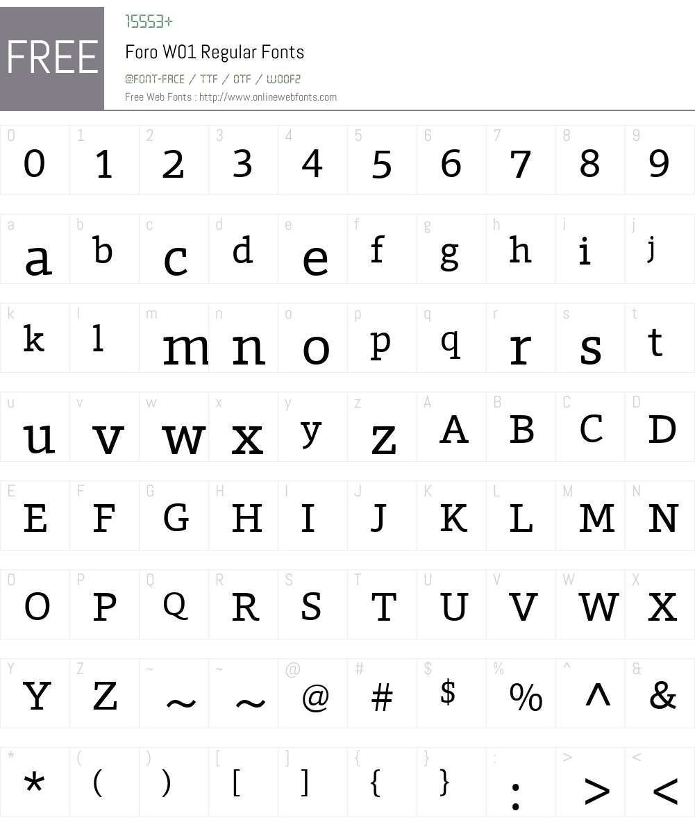 ForoW01-Regular Font Screenshots