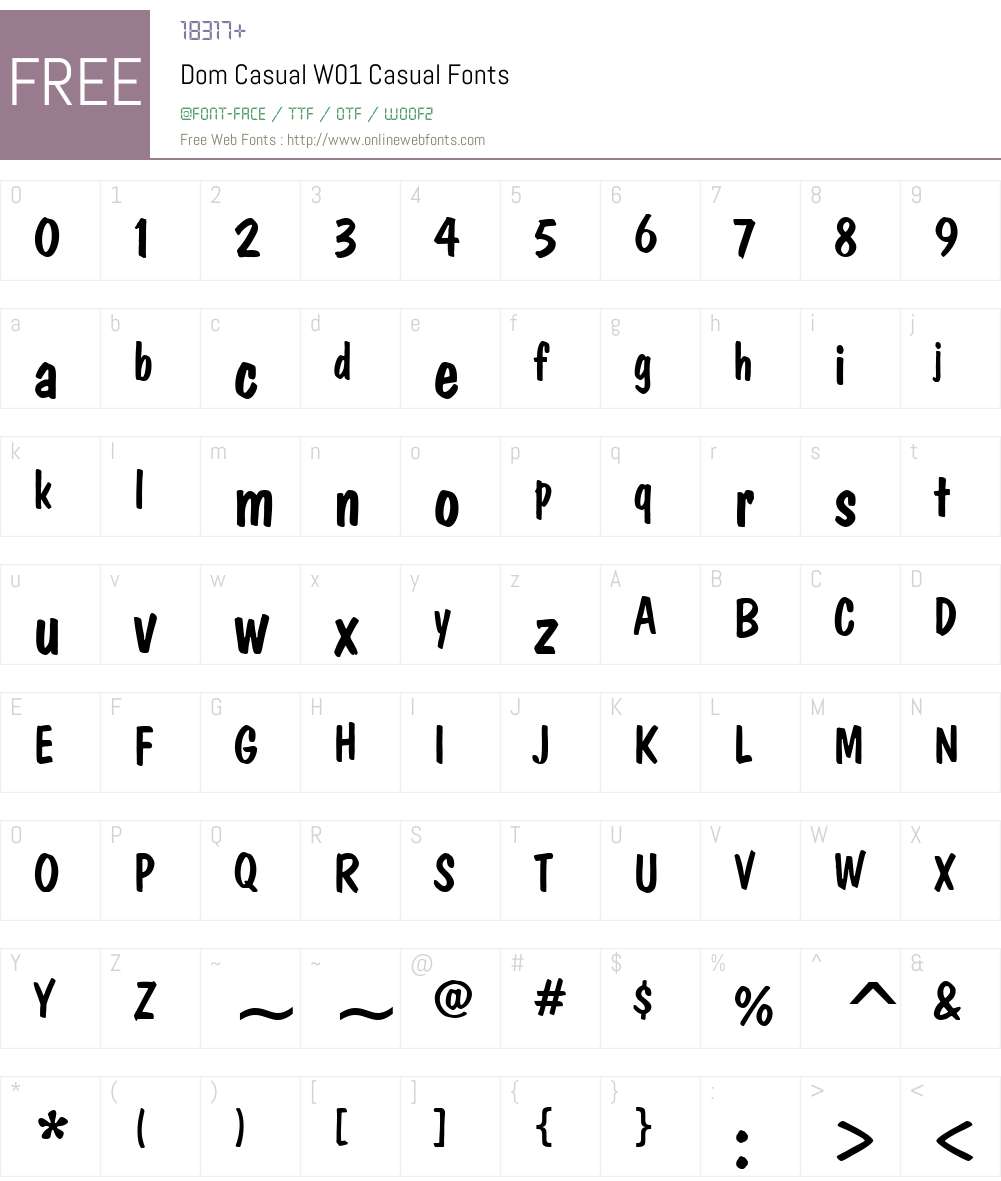 DomCasualW01-Casual Font Screenshots