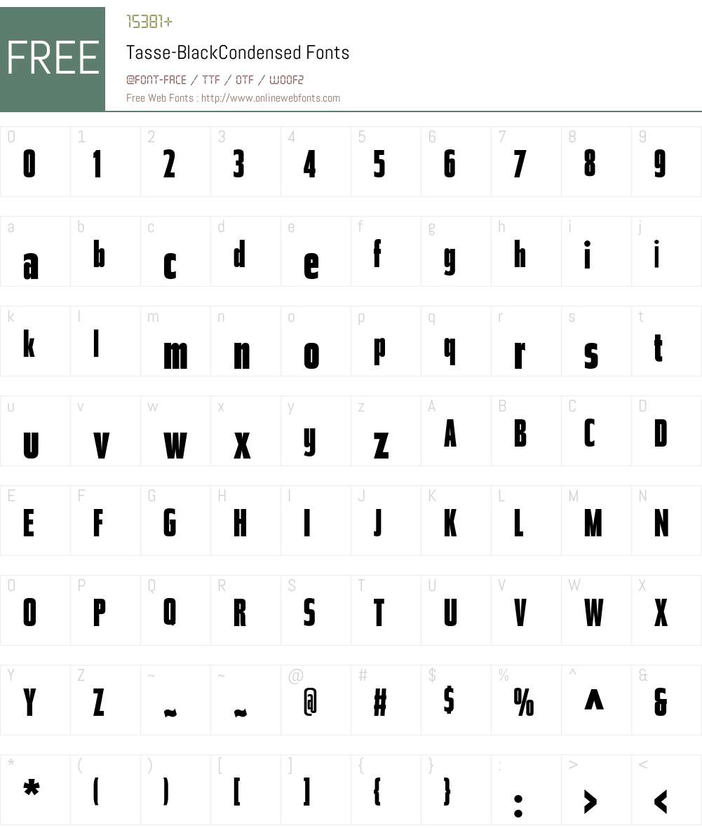 Tasse Font Screenshots