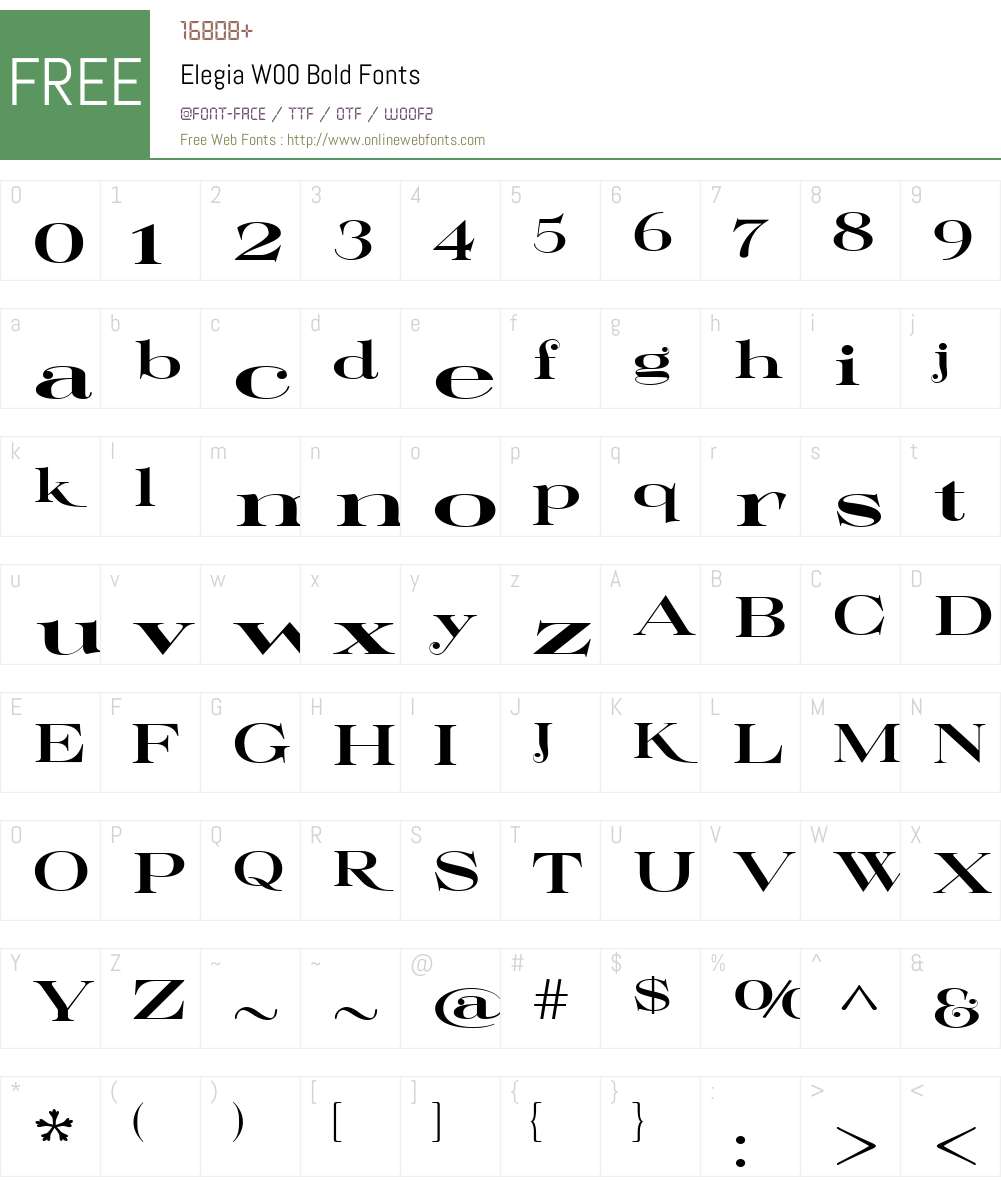ElegiaW00-Bold Font Screenshots
