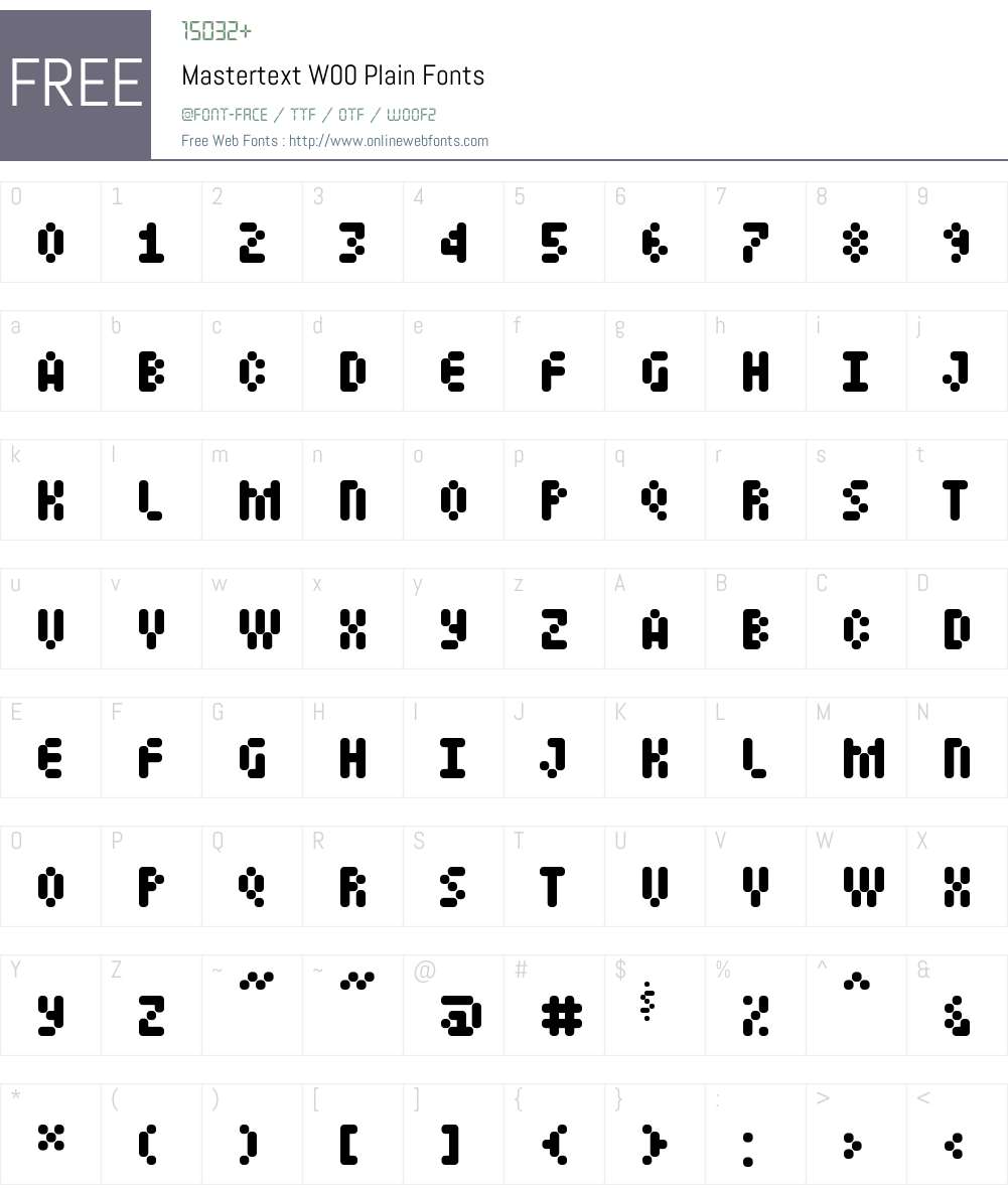 MastertextW00-Plain Font Screenshots