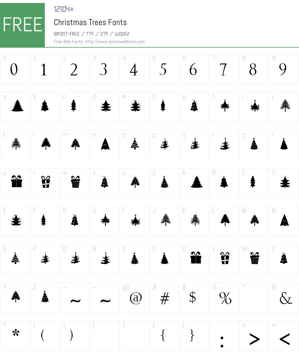 Christmas Trees Font Screenshots