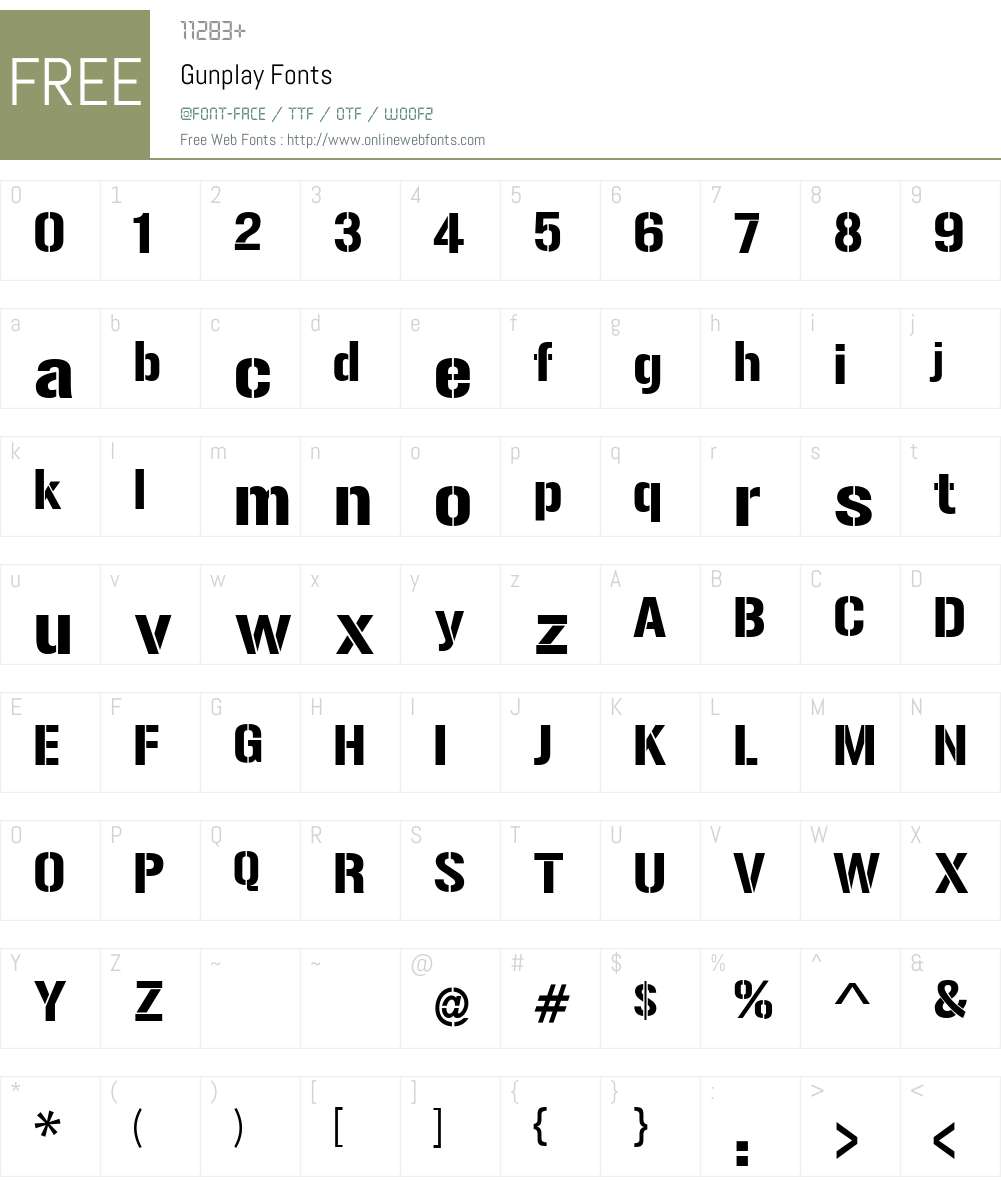 Gunplay Font Screenshots