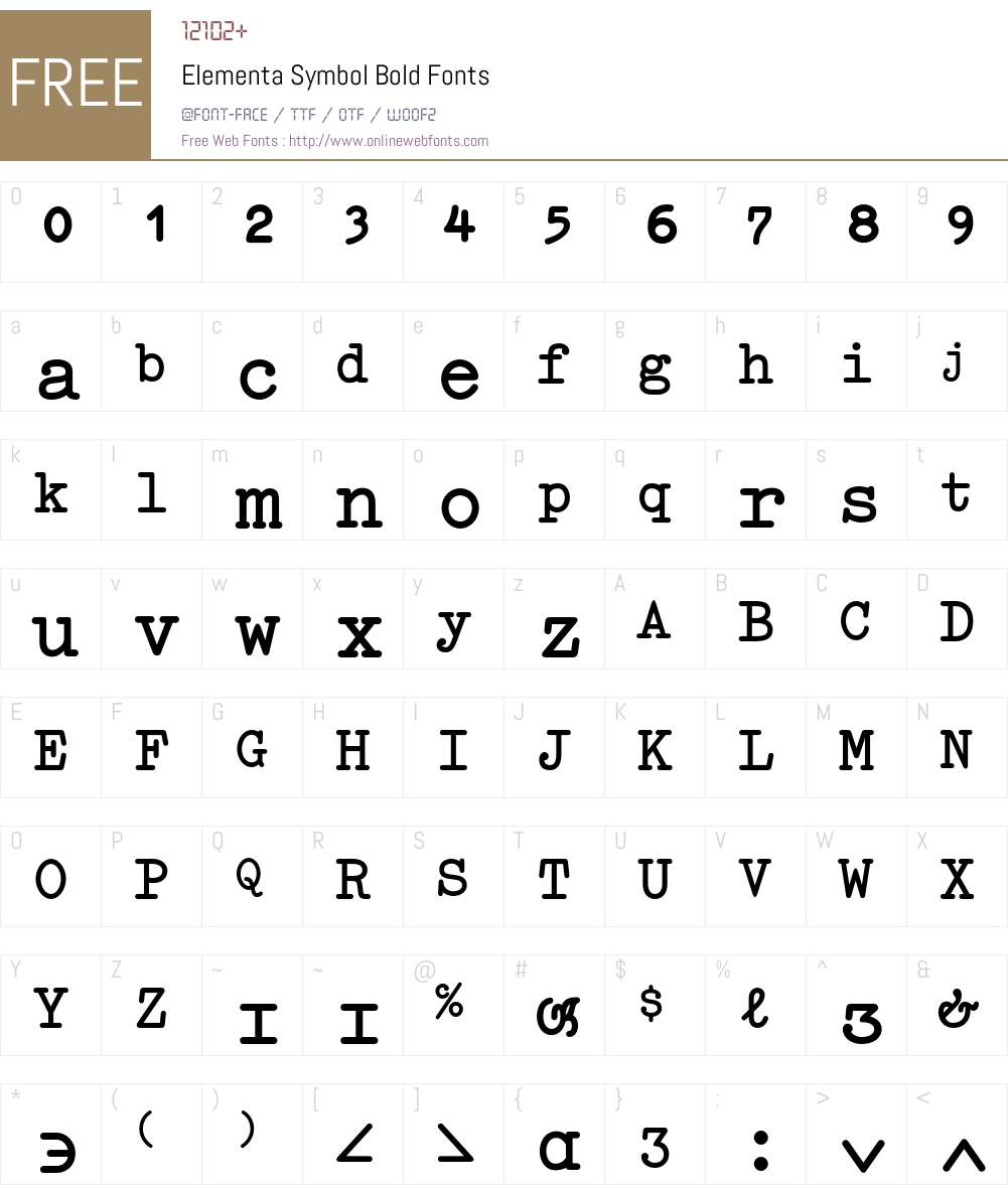 Elementa Symbol Font Screenshots
