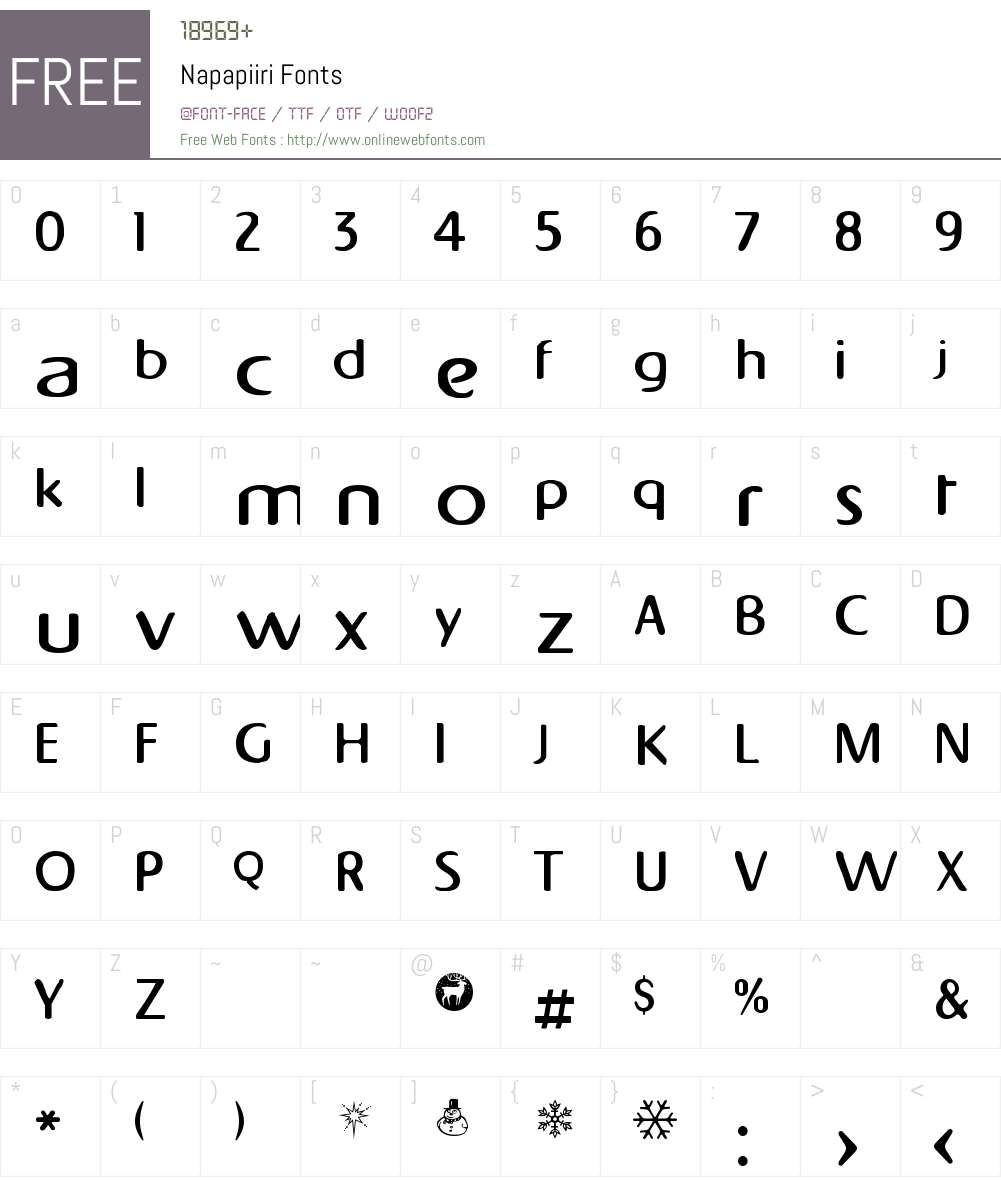Napapiiri Font Screenshots