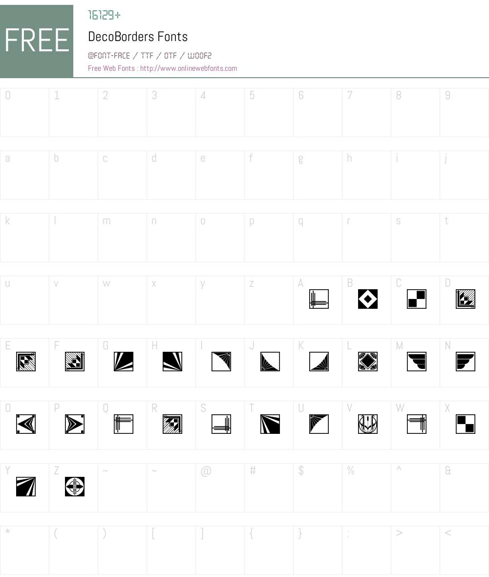 DecoBorders Font Screenshots