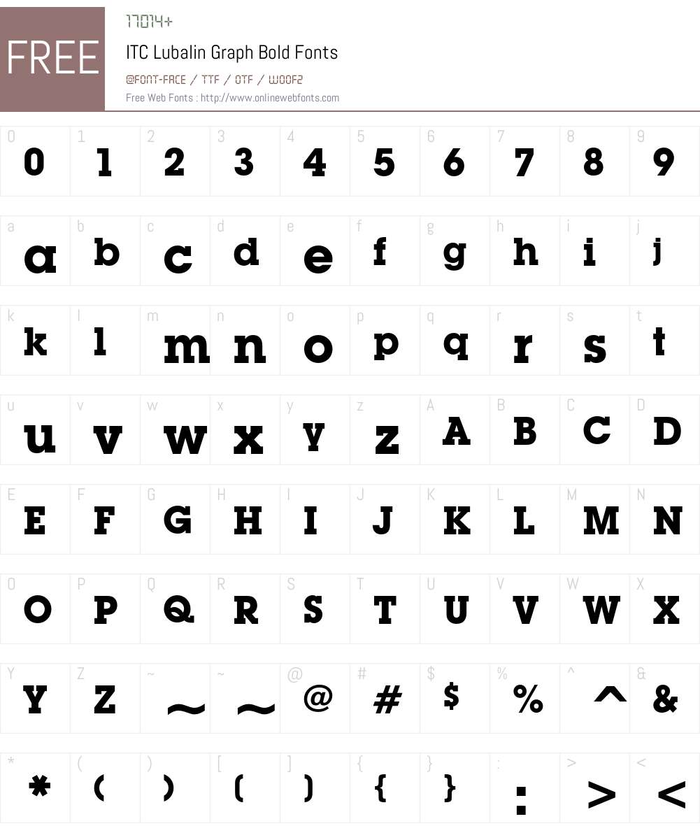 ITC Lubalin Graph Font Screenshots