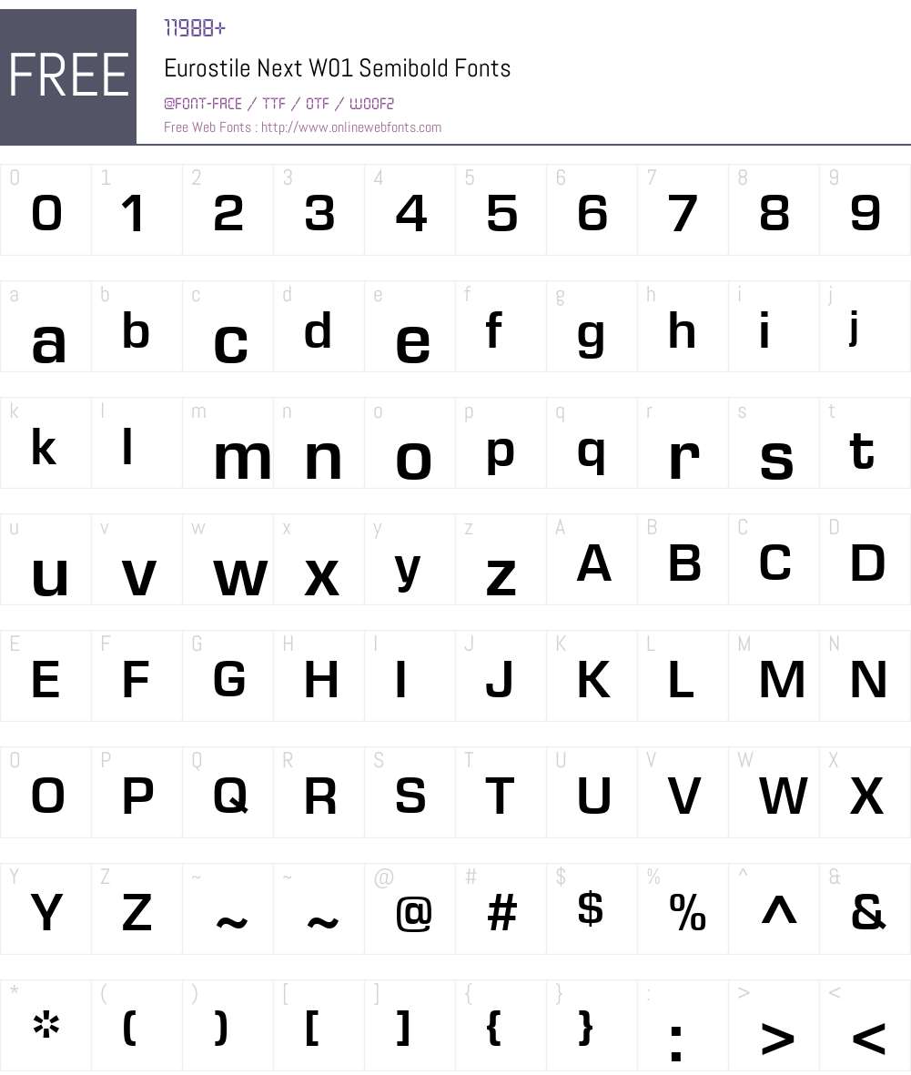 EurostileNextW01-SmBd Font Screenshots