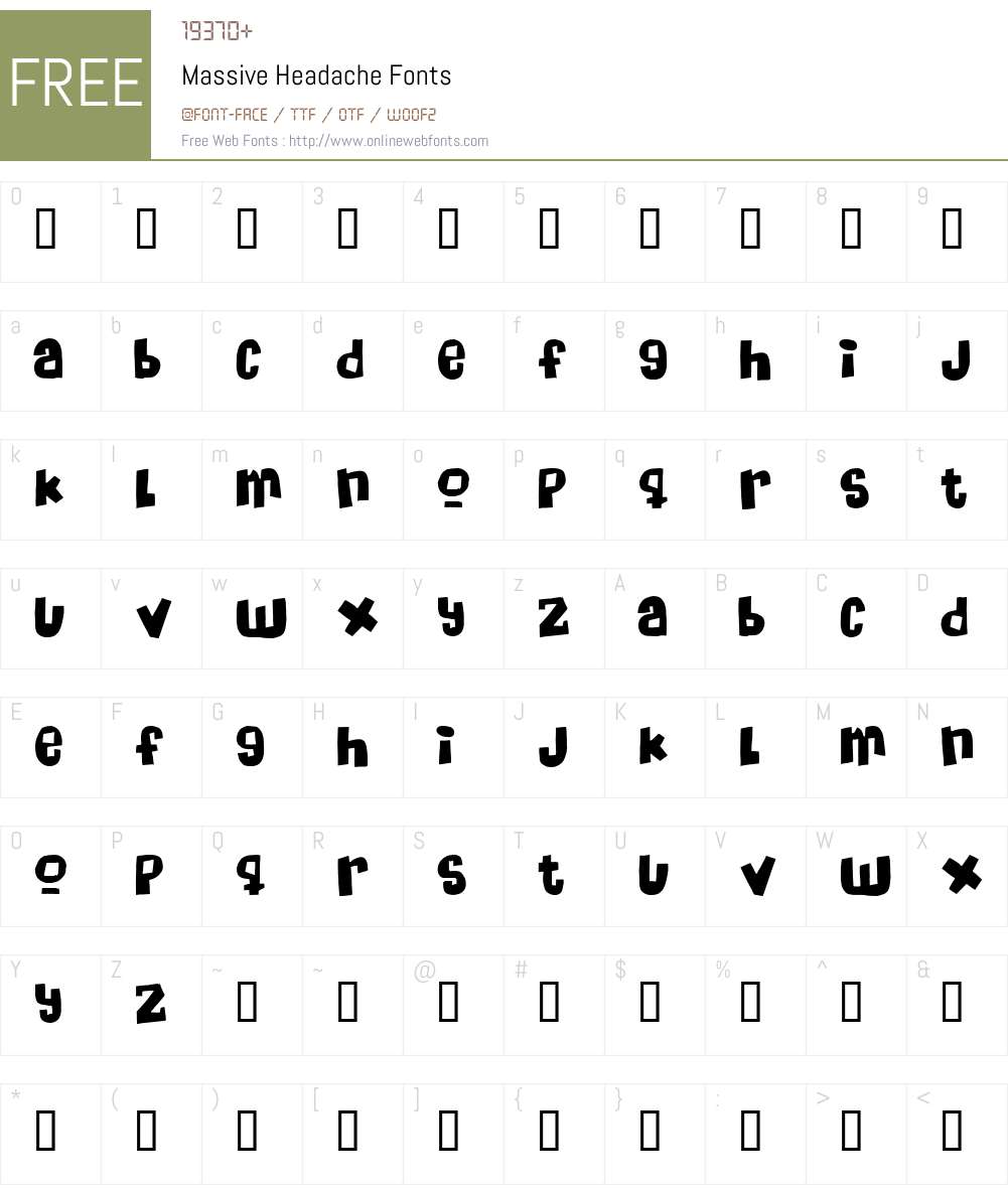Massive Headache Font Screenshots