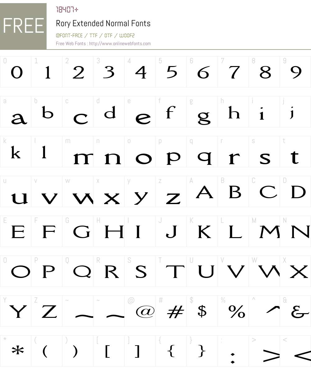 Rory Extended Font Screenshots