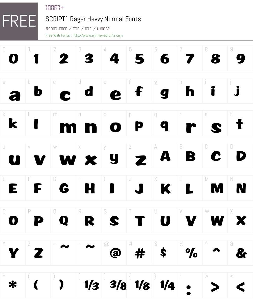 SCRIPT1 Rager Hevvy Font Screenshots