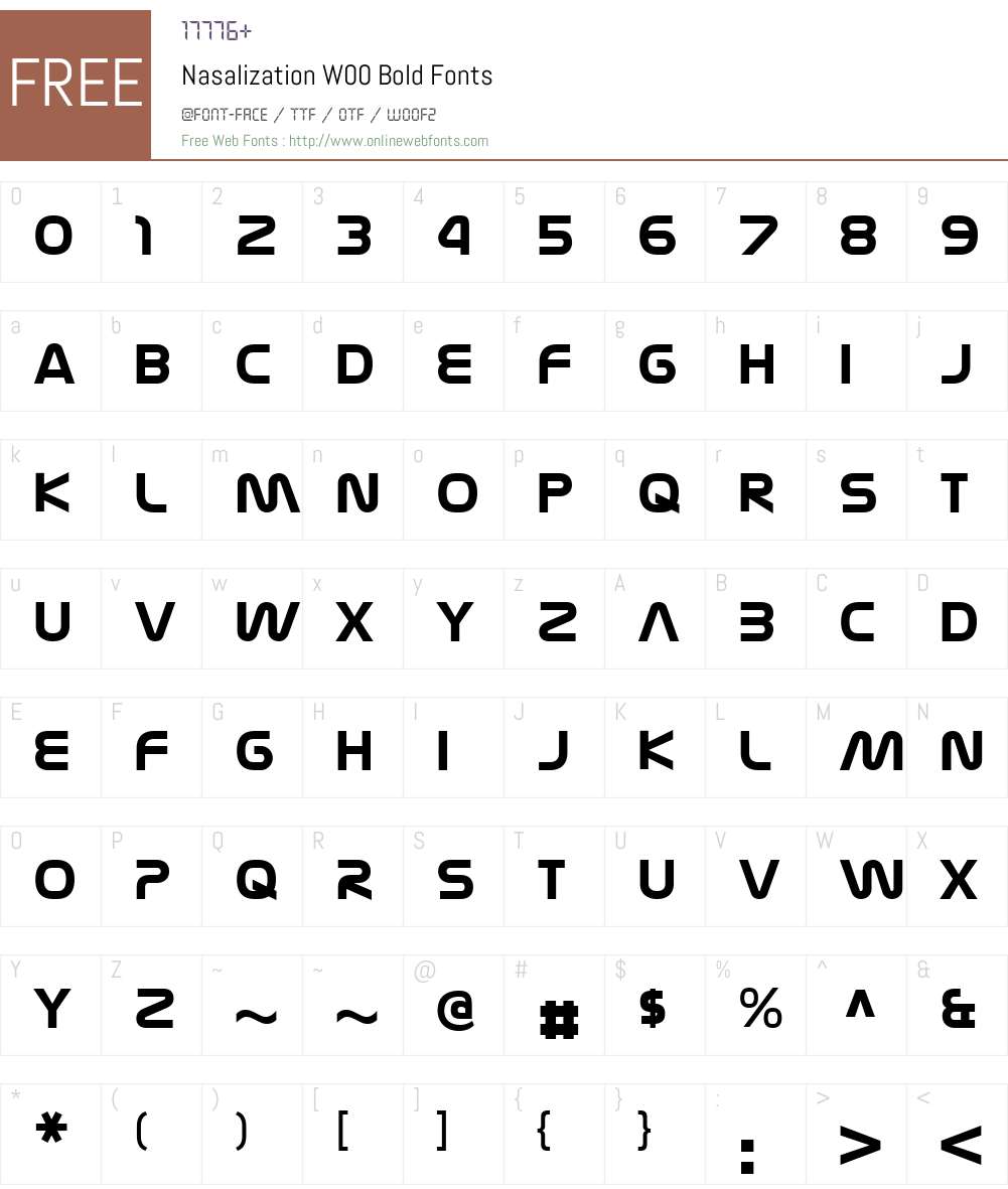 NasalizationW00-Bold Font Screenshots