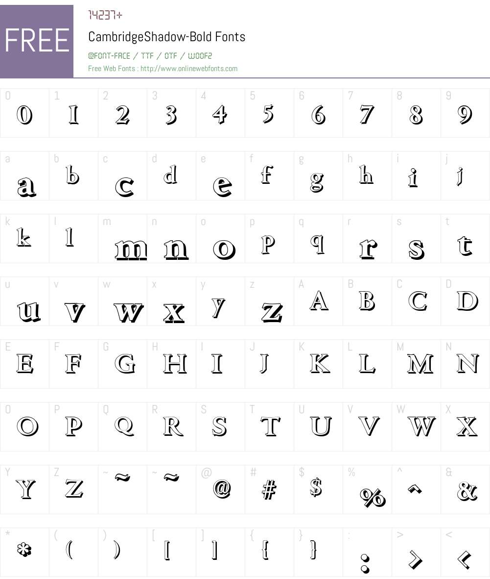 CambridgeShadow Font Screenshots