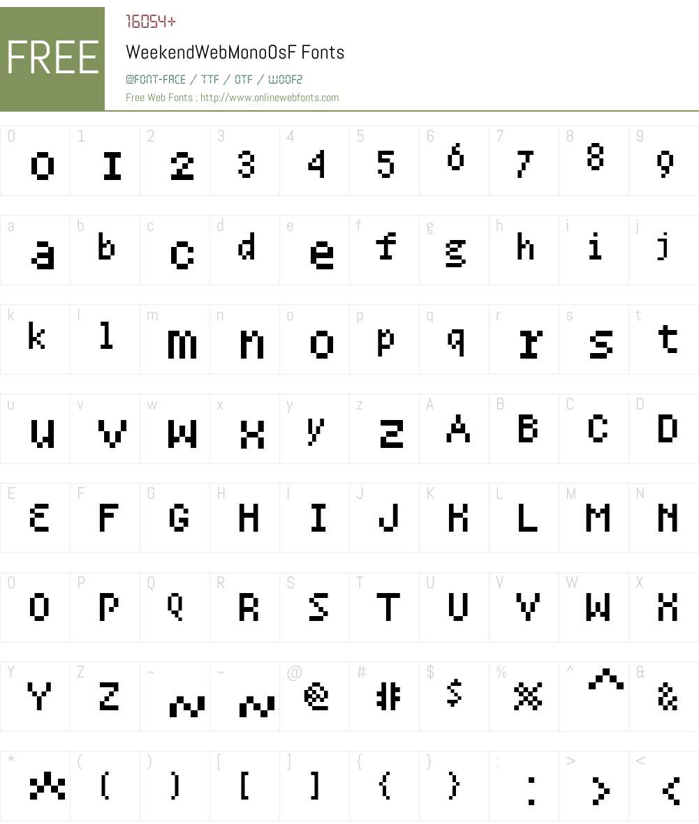 WeekendWebW01-MonoOsF Font Screenshots