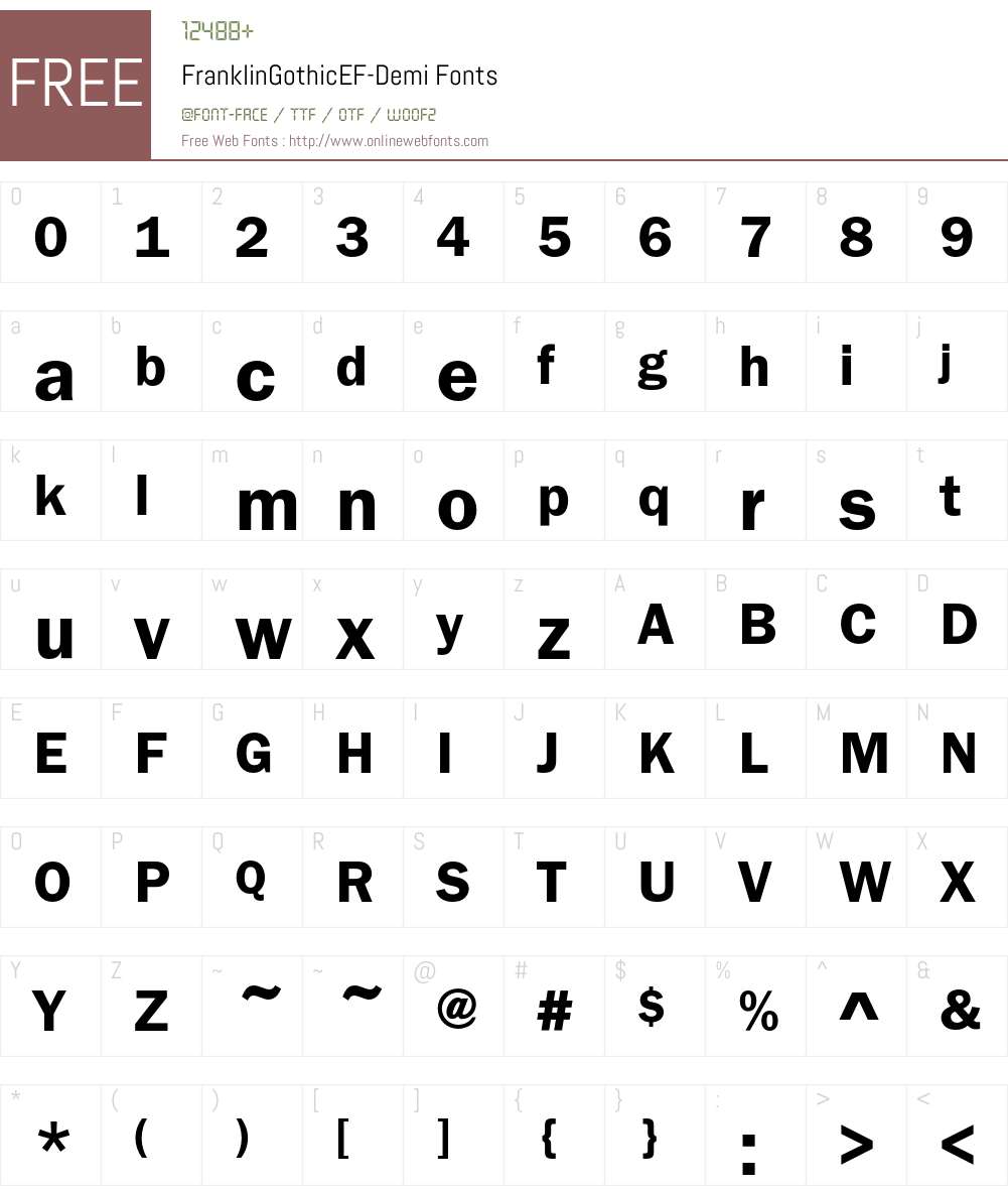 FranklinGothicEF Font Screenshots